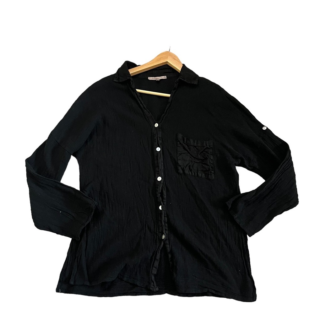 Tempo Paris 100% Linen Button Down Gauze Size S